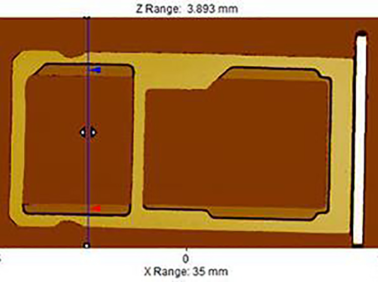 Mobile phone SIM card slot flatness detection